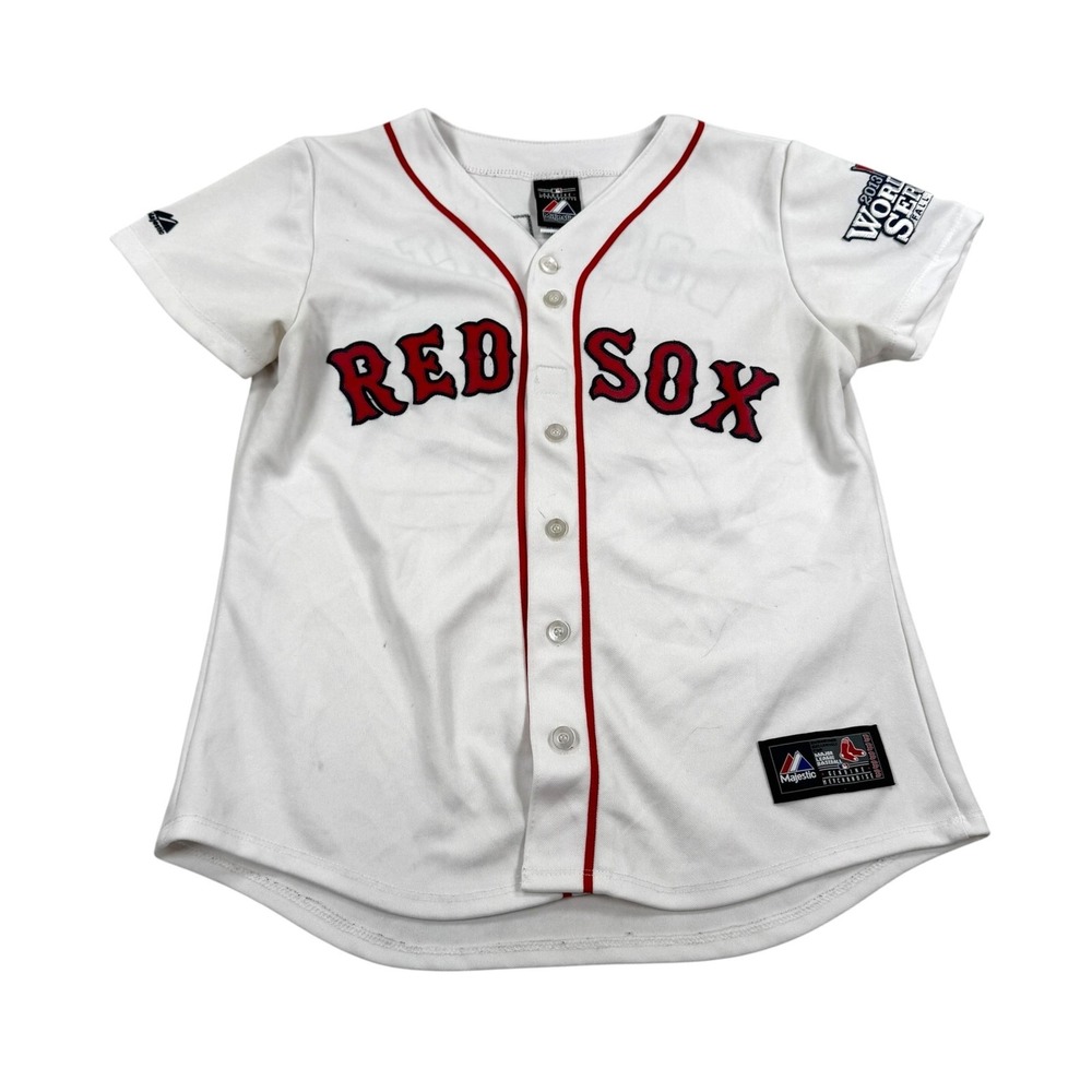 Boston Red Sox Jersey Youth Medium White Baseball Xander Bogaerts 72 Majestic